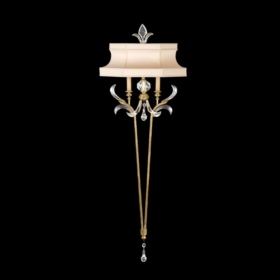 Beveled arcs gold sconce