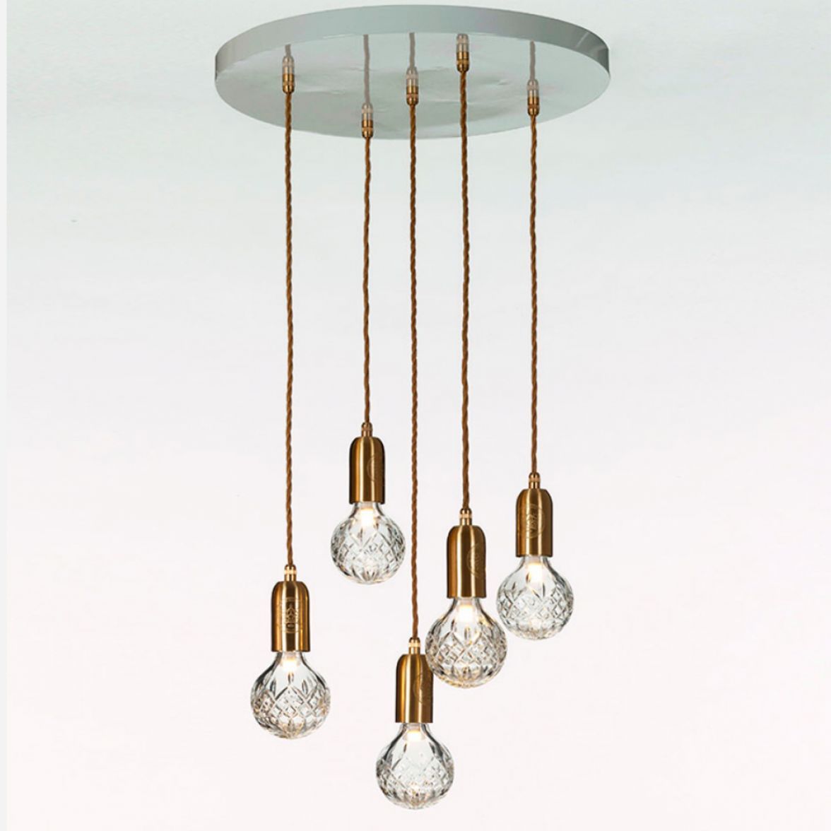 Clear crystal bulb 5 chandelier