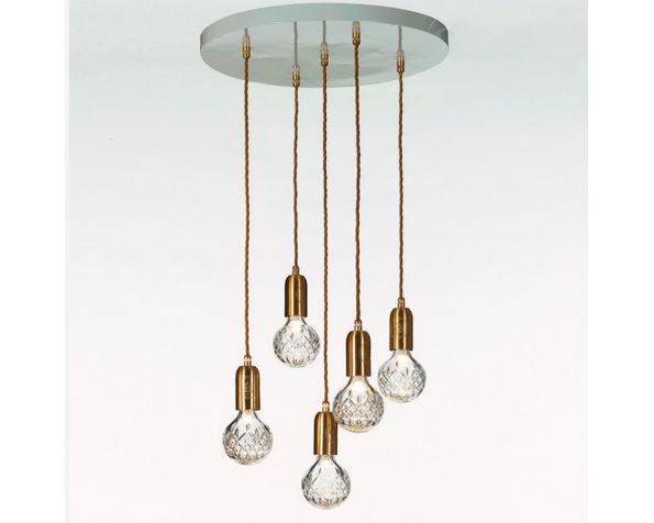 Clear crystal bulb 5 chandelier