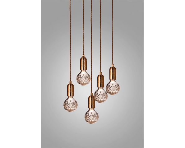 Clear crystal bulb 5 chandelier