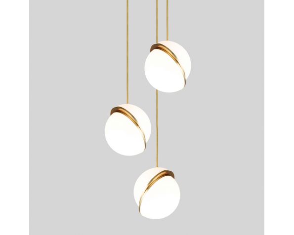 Mini crescent 3 piece chandelier