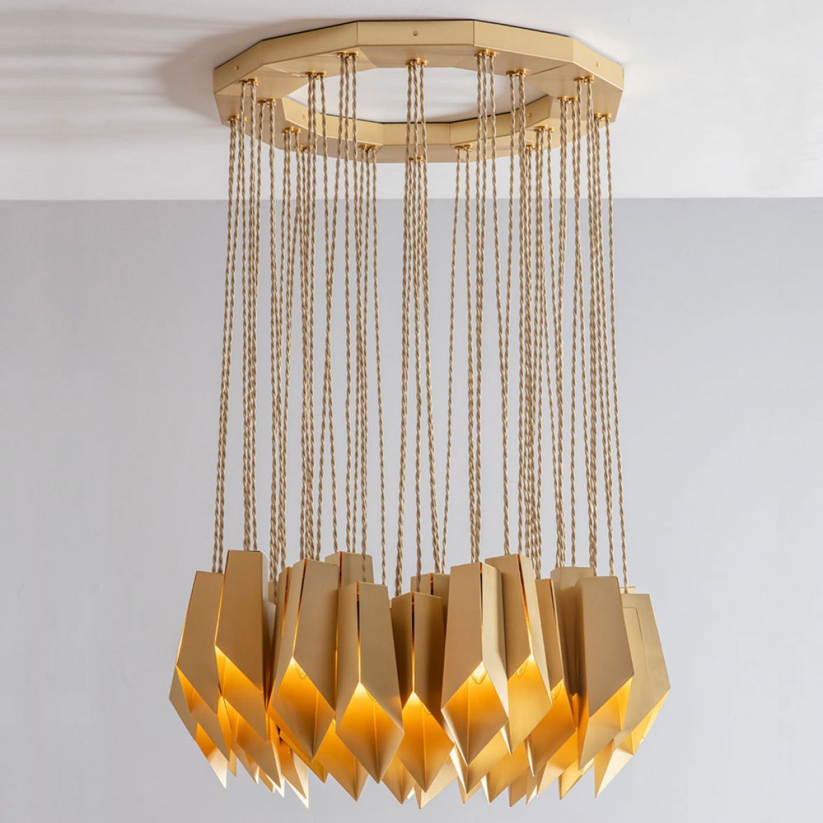 Brass Fold Ellipse Chandelier