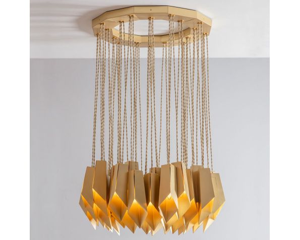 Brass Fold Ellipse Chandelier