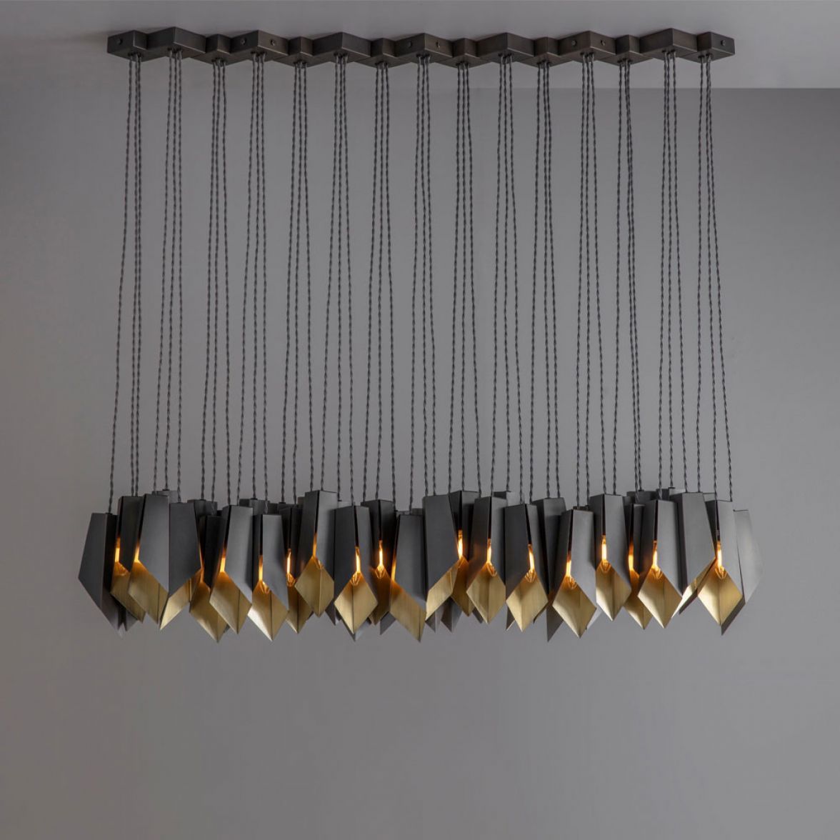 Bronze Fold Linear Chandelier